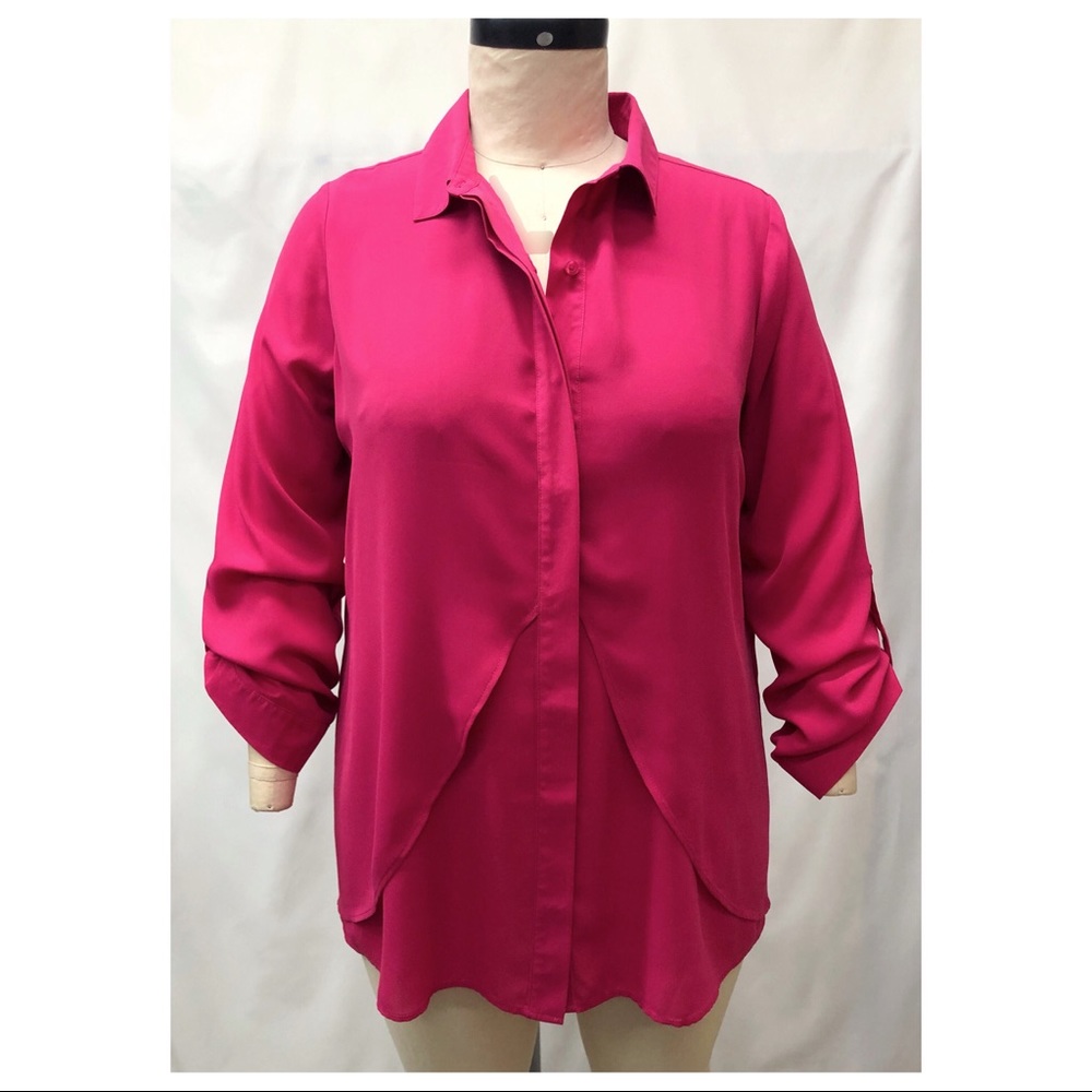 Roaman's Mauve Georgette Overlay Flyaway Tunic